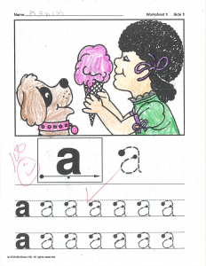 Example work, Pre-K student, example 2