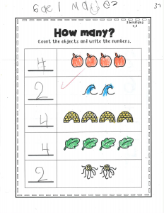 Example work, Pre-K student, example 1