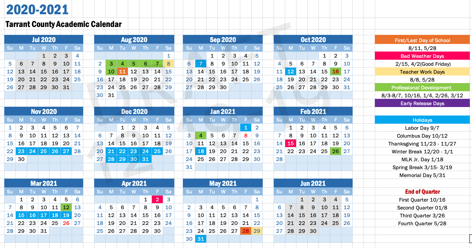 Academic Calendars - IDEA Public Schools